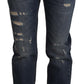 Dolce & Gabbana Chic Boyfriend Cut Mid Waist Denim Jeans