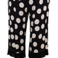 Dolce & Gabbana Polka Dot Silk Mid Waist Pants