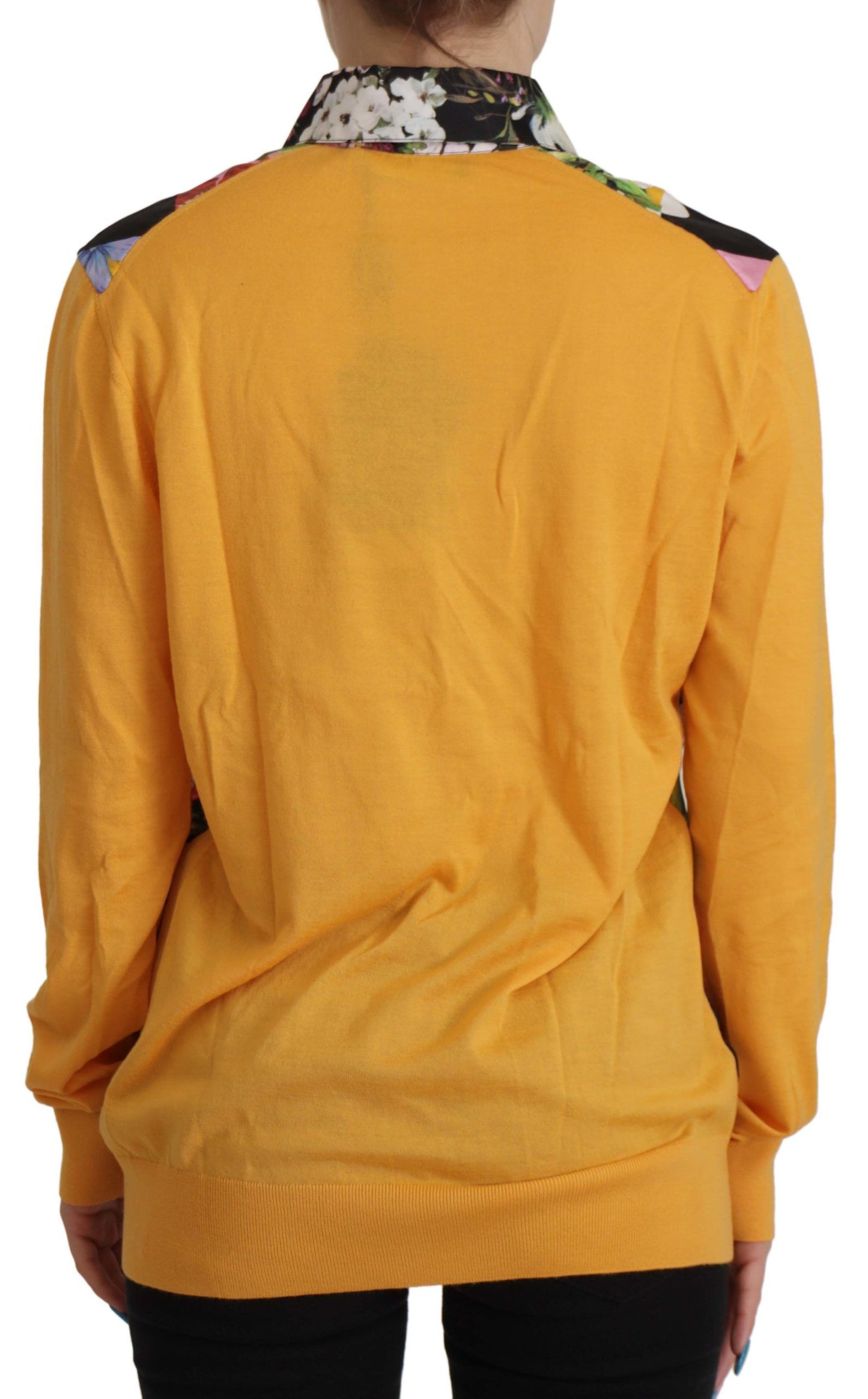 Dolce & Gabbana Elegant Yellow Cashmere Silk Blend Sweater