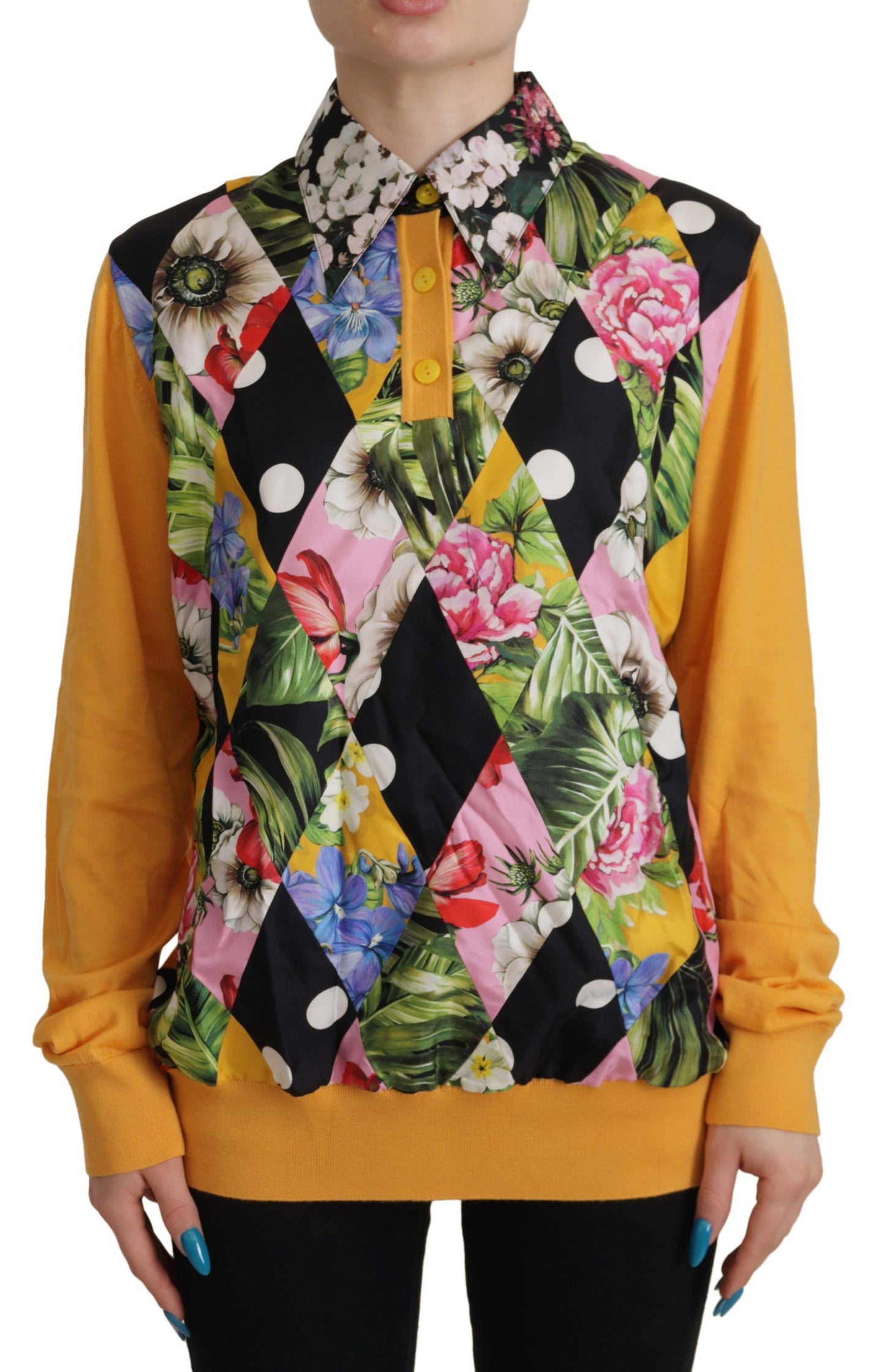 Dolce & Gabbana Elegant Yellow Cashmere Silk Blend Sweater