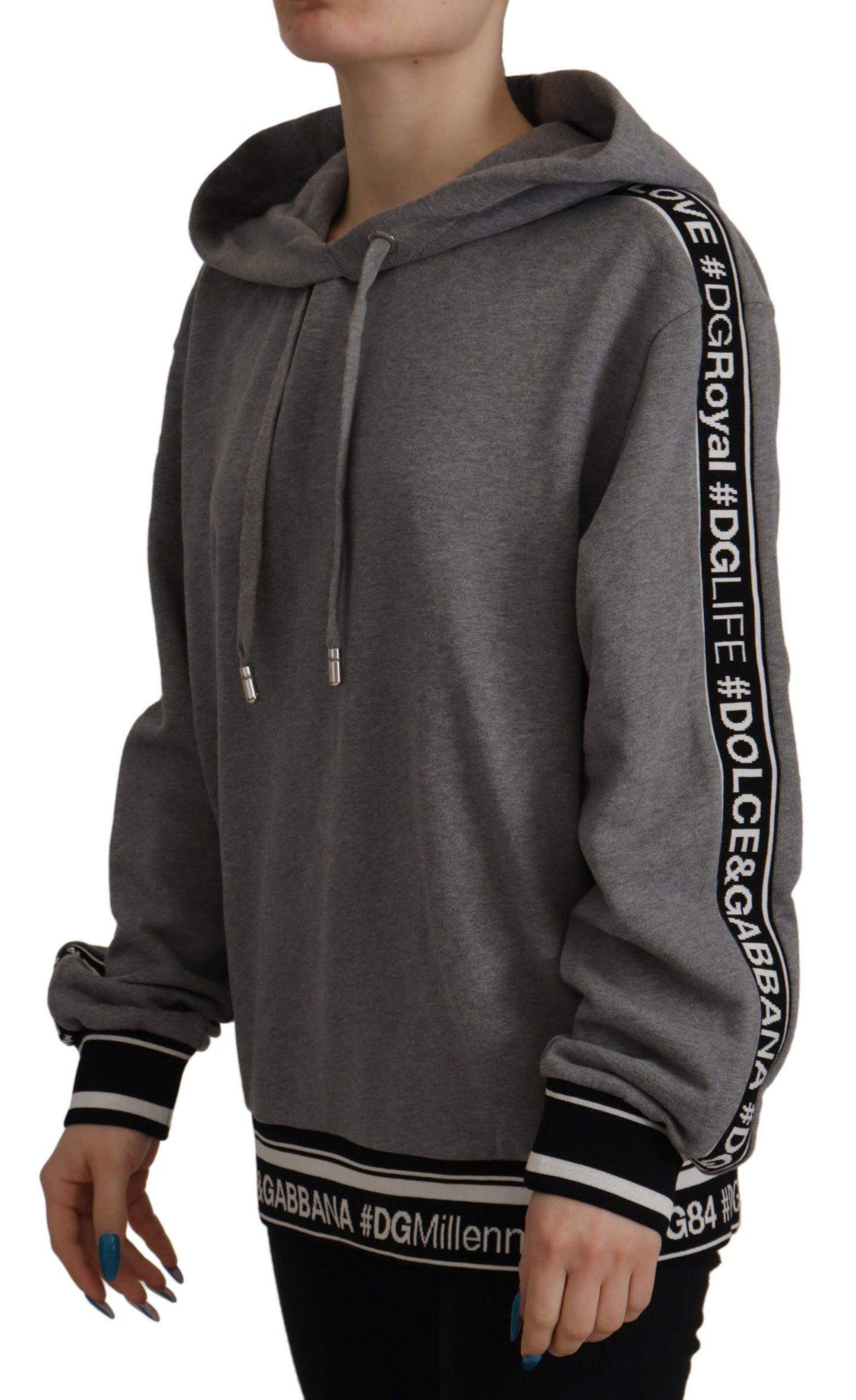 Dolce & Gabbana Elegant Gray Cotton Hooded Sweatshirt