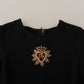 Dolce & Gabbana Elegant Beaded Logo Zip Sleeve Blouse