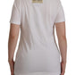 Dolce & Gabbana Chic White Cotton Round Neck Tee with Heart Motif