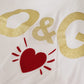 Dolce & Gabbana Chic White Cotton Round Neck Tee with Heart Motif