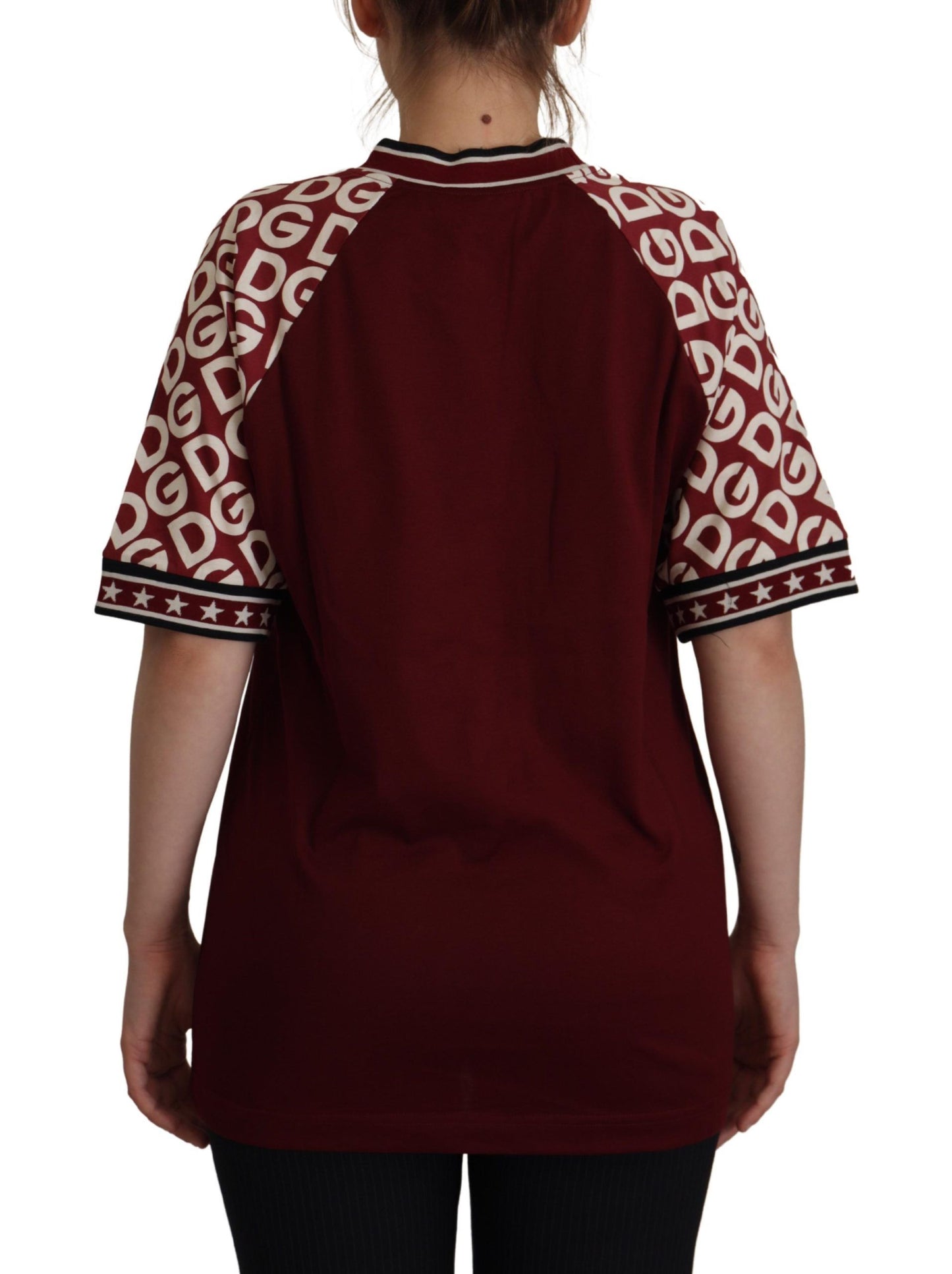 Dolce & Gabbana Bordeaux Jersey DG Mania Crew Neck Tee