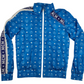 MCM Women's Blue Nylon Bomber Jacket White Logo Print