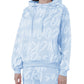 Comme Des Fuckdown Chic Light Blue Cotton Hooded Sweatshirt