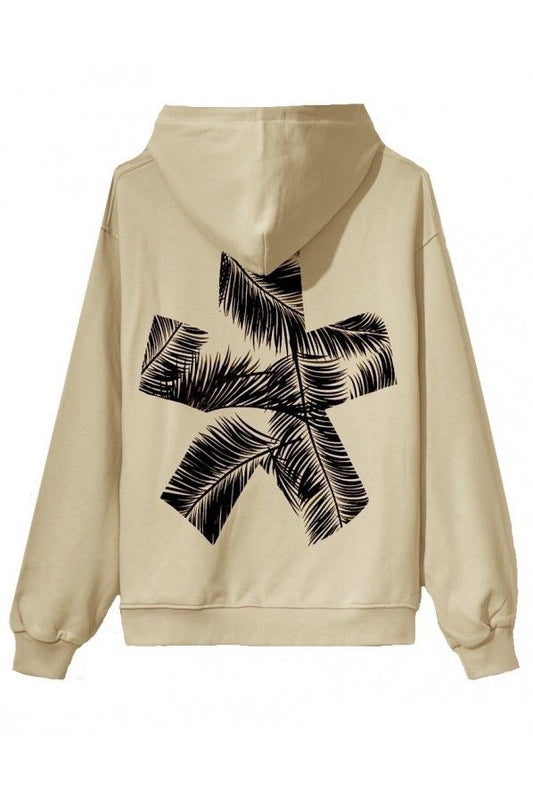 Comme Des Fuckdown Chic Beige Cotton Hoodie with Bold Graphics