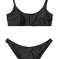 Comme Des Fuckdown Sleek Black Nylon Bikini with Chic Logo Detail