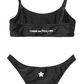 Comme Des Fuckdown Sleek Black Nylon Bikini with Chic Logo Detail