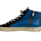 Golden Goose Iconic Black Blue Leather Sneakers