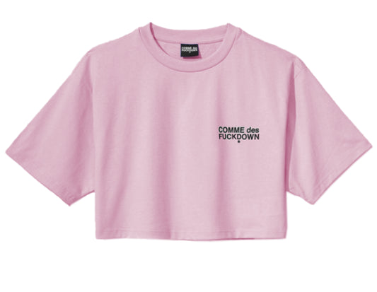 Comme Des Fuckdown Graphic Print Logo Tee in Pink