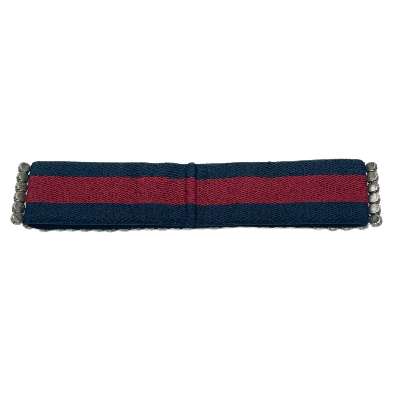 Gucci Women's Blue/Red Web Elastic Headband with Crystals