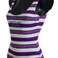 Dolce & Gabbana Chic Purple Striped One-Piece Swimsuit