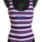 Dolce & Gabbana Chic Purple Striped One-Piece Swimsuit