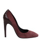 Bottega Veneta Women's Dark Rose Suede Leather Luxe Heels