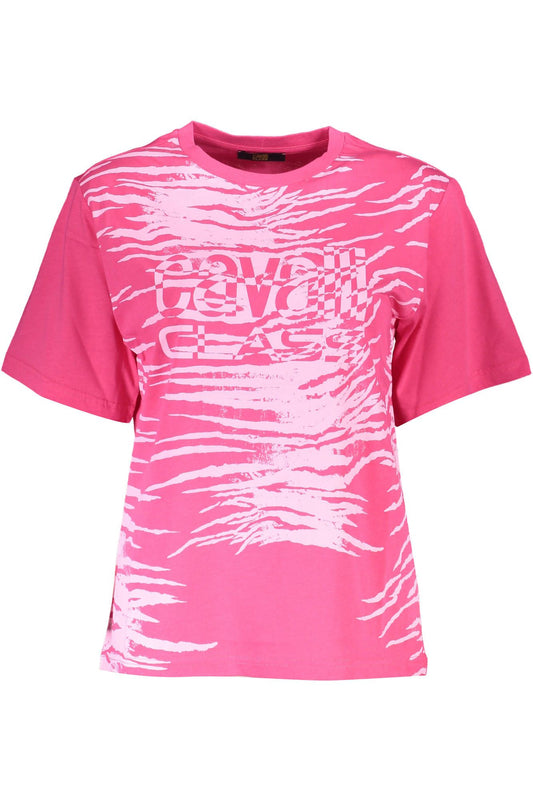 Cavalli Class Pink Cotton Women T-Shirt