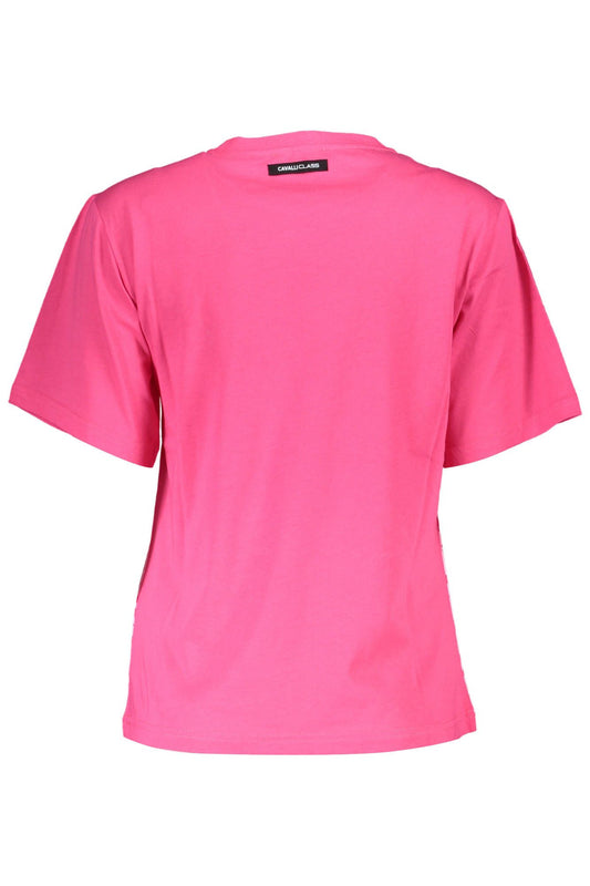 Cavalli Class Pink Cotton Women T-Shirt