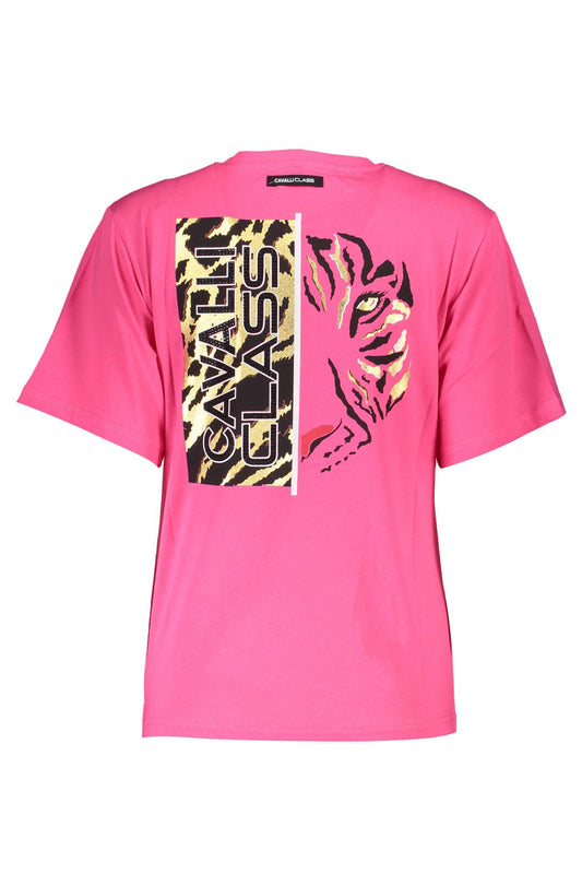 Cavalli Class Pink Cotton Women T-Shirt