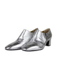 Bottega Veneta Women's Metallic Silver Leather Ankle Booties