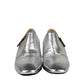 Bottega Veneta Women's Metallic Silver Leather Ankle Booties