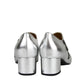 Bottega Veneta Women's Metallic Silver Leather Ankle Booties