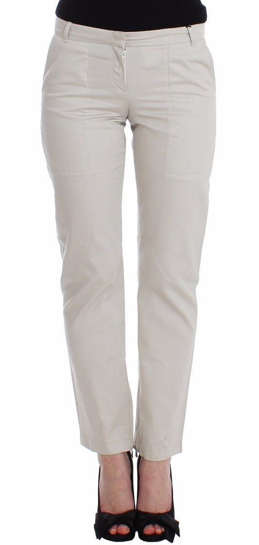 Ermanno Scervino Elegantly Tailored Beige Slim Dress Pants