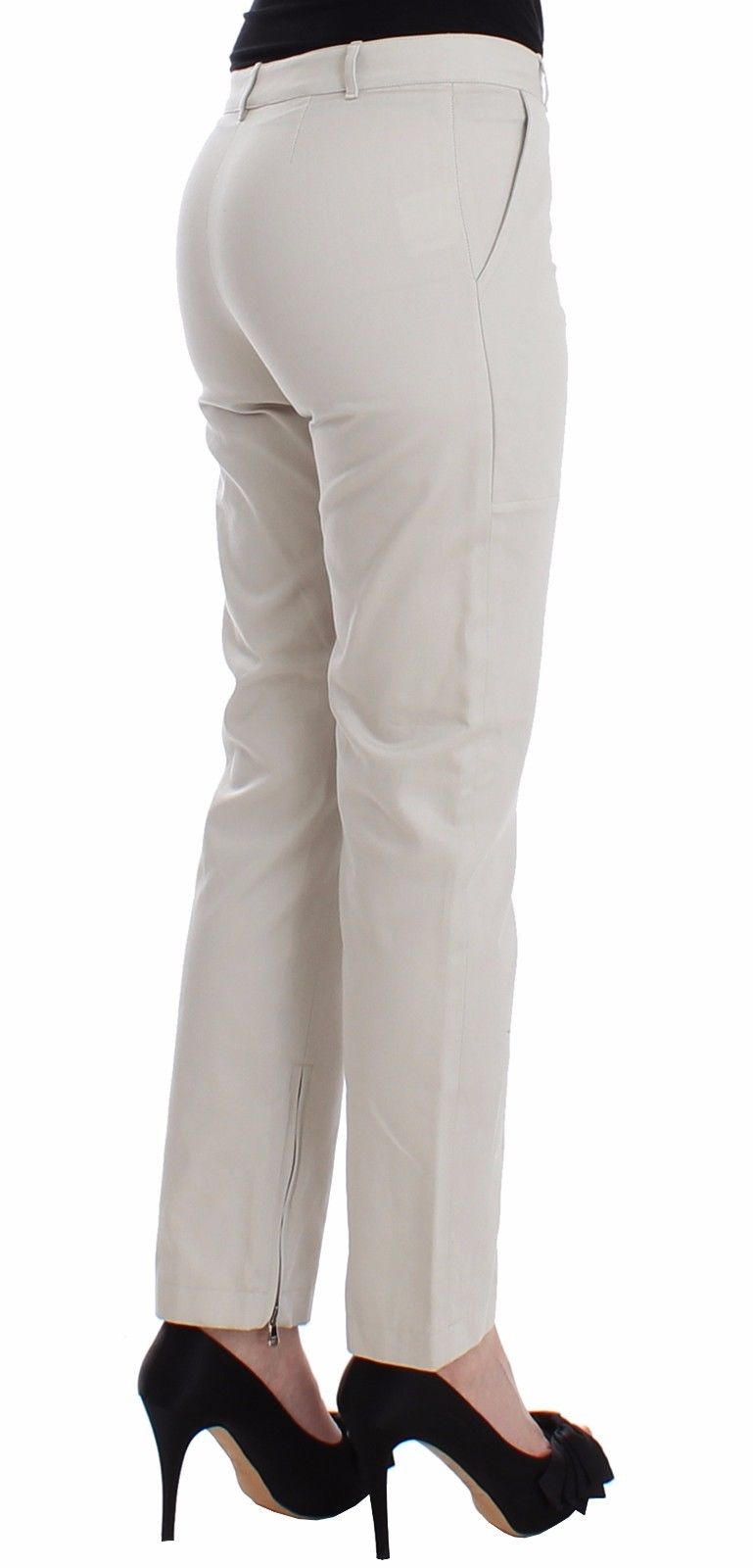 Ermanno Scervino Elegantly Tailored Beige Slim Dress Pants