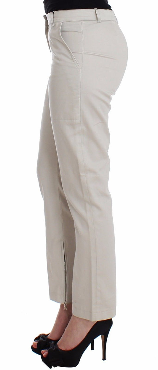 Ermanno Scervino Elegantly Tailored Beige Slim Dress Pants