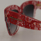 Dolce & Gabbana Elegant Lace-Infused Red Sunglasses