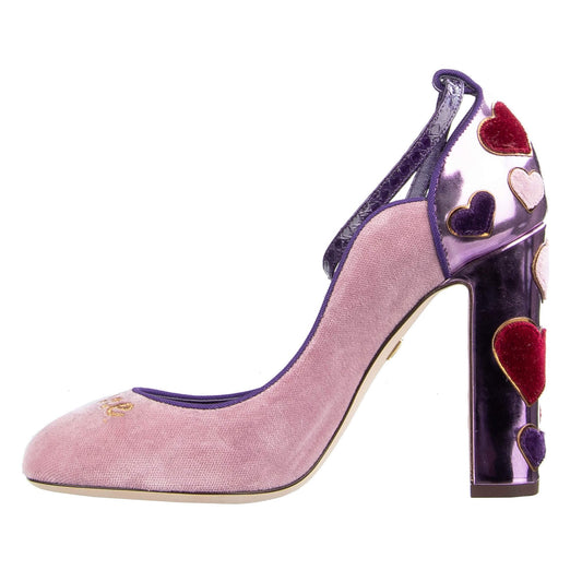 Dolce & Gabbana Elegant Velvet Overlay Calfskin Pumps