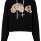 Palm Angels Chic Black Cotton Embroidered Sweatshirt