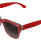 Dolce & Gabbana Elegant Red Lace-Insert Sunglasses