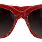 Dolce & Gabbana Elegant Red Lace-Insert Sunglasses