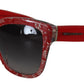 Dolce & Gabbana Elegant Red Lace-Insert Sunglasses