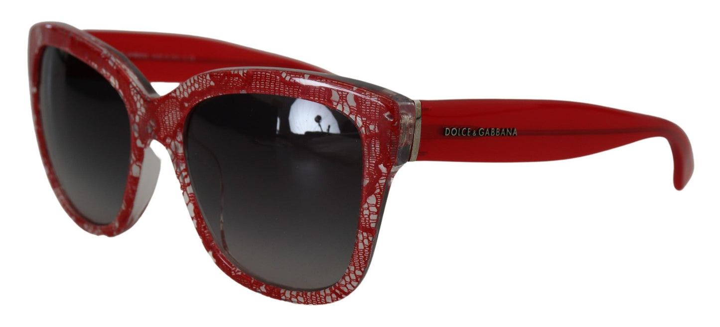 Dolce & Gabbana Elegant Red Lace-Insert Sunglasses