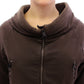 Ermanno Scervino Chic Brown Full Zip Sweater Jacket