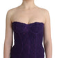 Ermanno Scervino Purple Lace Silk Blend Bustier Corset