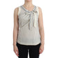 Ermanno Scervino Chic Striped Cotton-Silk Bow Top