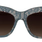 Dolce & Gabbana Elegant Lace Detail Blue Sunglasses