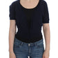 Ermanno Scervino Elegant Cropped Blue Alpaca Blend Sweater