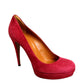 Gucci Women's Raspberry Suede Platform Pump Shoes