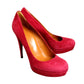 Gucci Women's Raspberry Suede Platform Pump Shoes