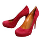 Gucci Women's Raspberry Suede Platform Pump Shoes