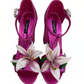 Dolce & Gabbana Fuchsia Jewel Embellished Lambskin Pumps