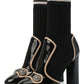 Dolce & Gabbana Chic Calfskin Vally Ankle Boots with Metal Logo