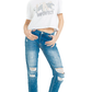 Imperfect Chic Distressed Straight Leg Jeans