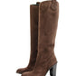 Gucci Brown Leather Suede Tall Knee Boots