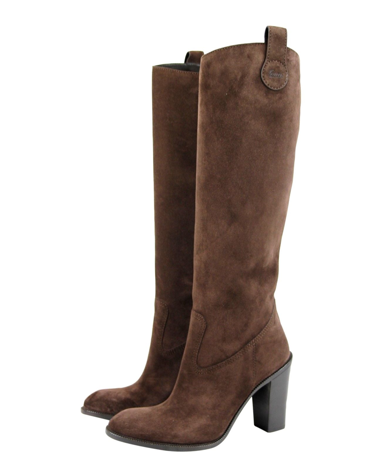 Gucci Brown Leather Suede Tall Knee Boots