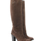 Gucci Brown Leather Suede Tall Knee Boots